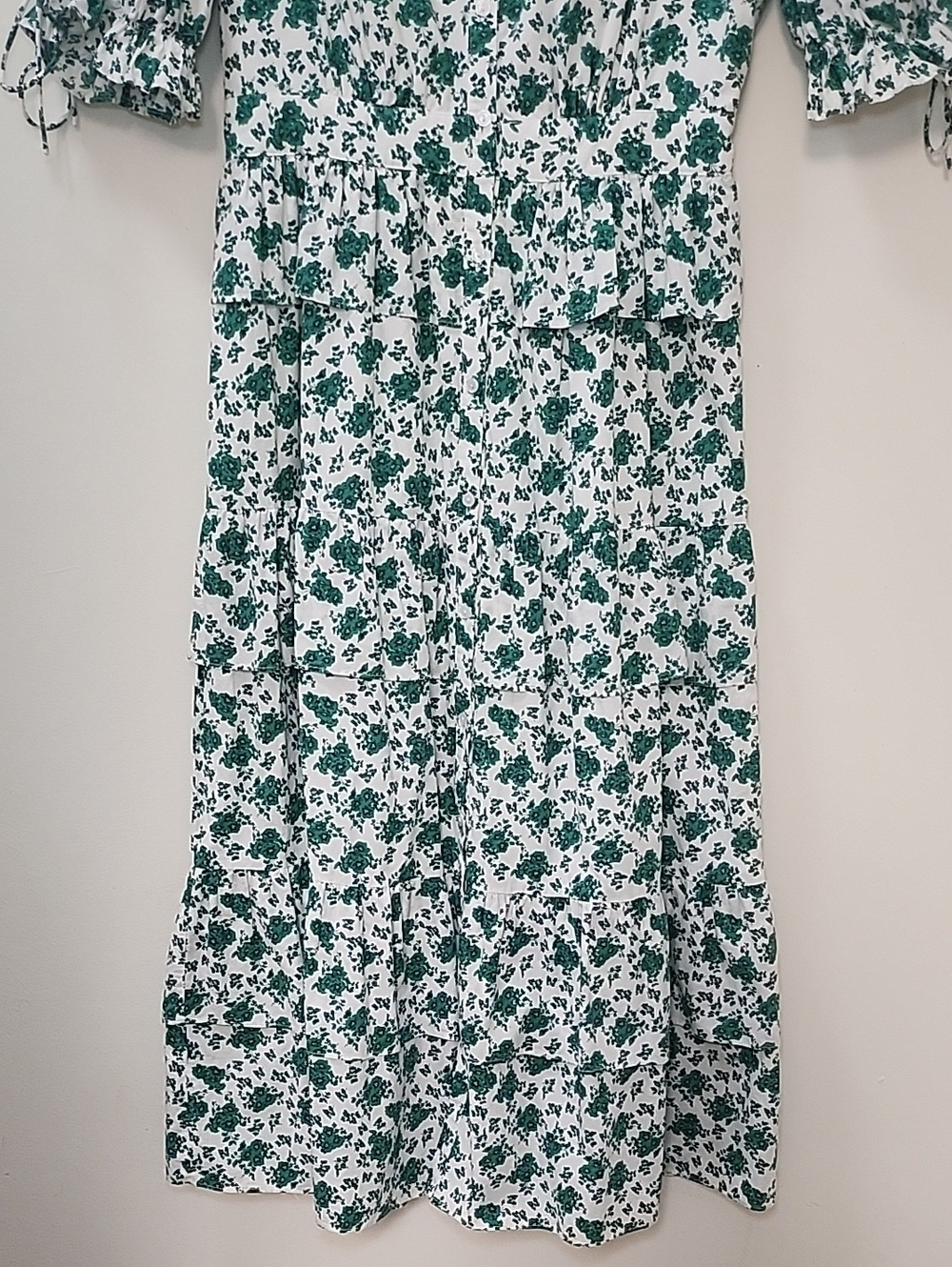 Tuckernuck Hyacinth House Irenea Midi Dress Kelly green white floral Size Small - Picture 8 of 16